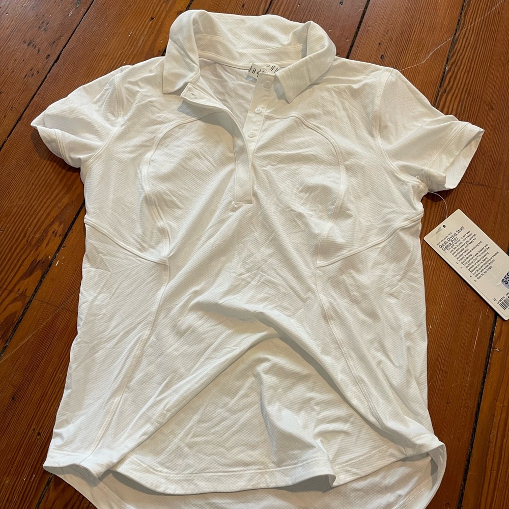 Lululemon white polo short sleeve